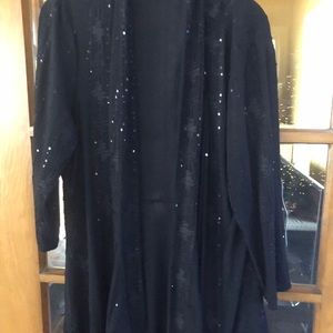 Susan Graver Knit Embroider cartigan & sequin LRG